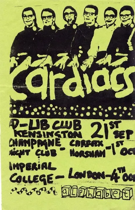 Original concert poster for Cardiacs at Kensington Ad Lib on Saturday, 21 September 1985