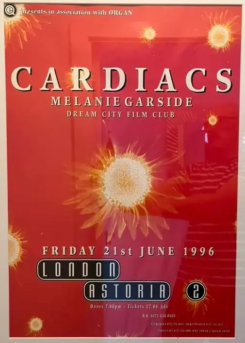 Original concert poster for Cardiacs at Astoria 2 on Friday, 21 June 1996